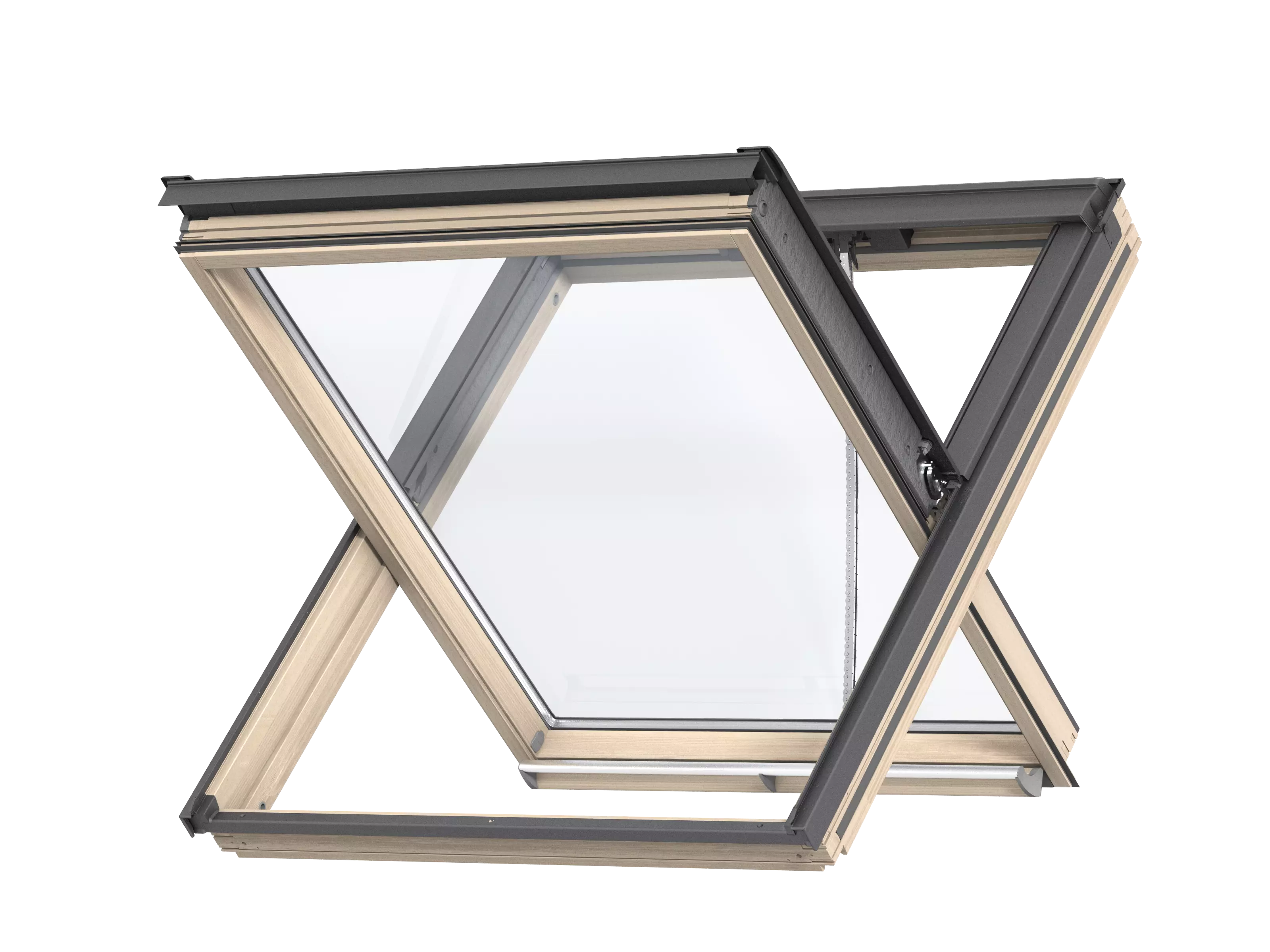 GGL SK06 307040D - Exutoire de fumée, bois vernis, Al, En&Comf