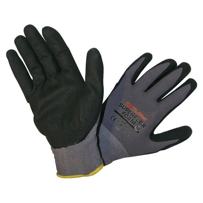 SECURX - Gants de sécurité - foamed nitrile/nylon - SUPERFLEX FOAM / 9