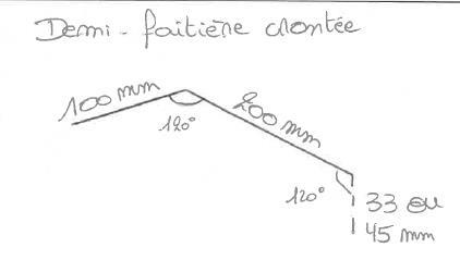 JI - DEMI Faitière crantée long. 1m14 (1m utile) 45.333