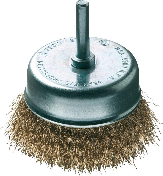 FECIN - Brosse souscoupe TA Ø 50/0,30/ tige 6 mm, acier laitonné, blister