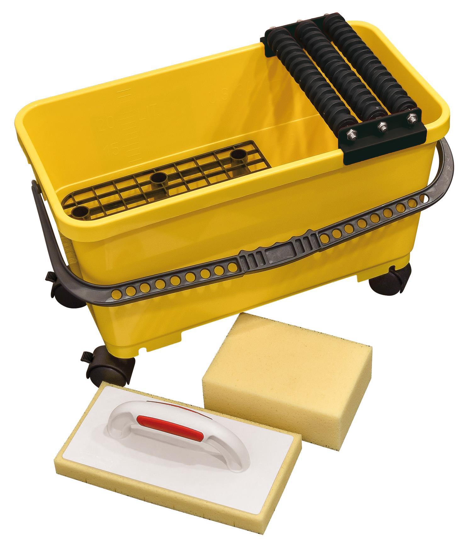 SOLID - Set de carreleur PROFI + 3 roul. 24 L + Plâtoir + éponge