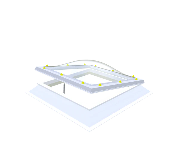 Skylux - Costière ouvrante PVC 16/20 + vérin simple manuel à tube 0800x1300mm