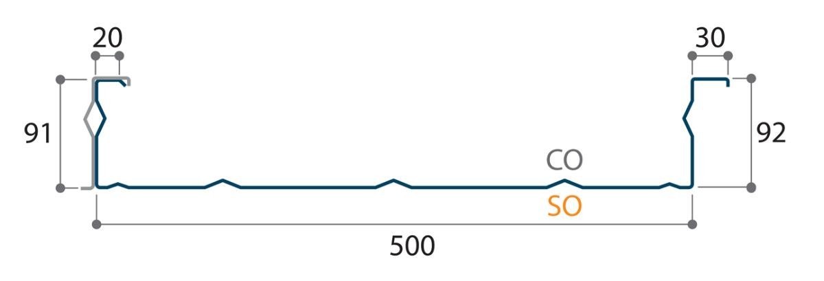 JI - Plateau de bardage 92.500 0,88mm blanc