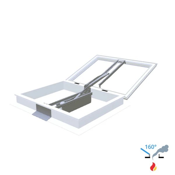 Skylux - Exutoire 160° CE PVC 16/00 + moteur LM 0800x1400mm