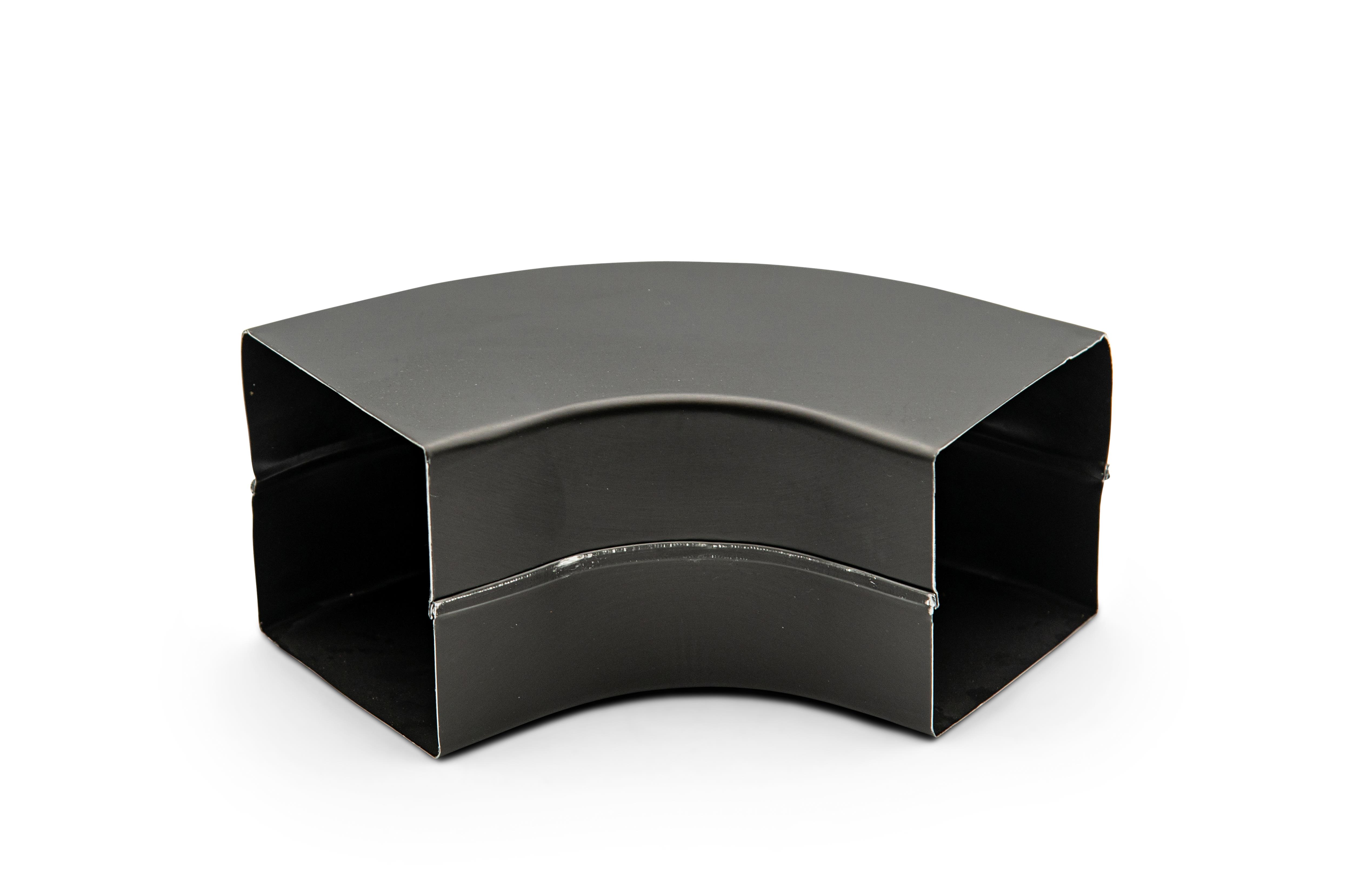 Coude carré 100/100 72° Zinc Noir
